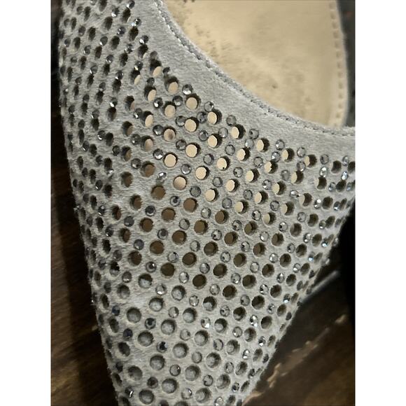 Vince Camuto Pointed Toe Mesh Heel Grey Silver Embellishments Size 8.5 - Picture 9 of 11